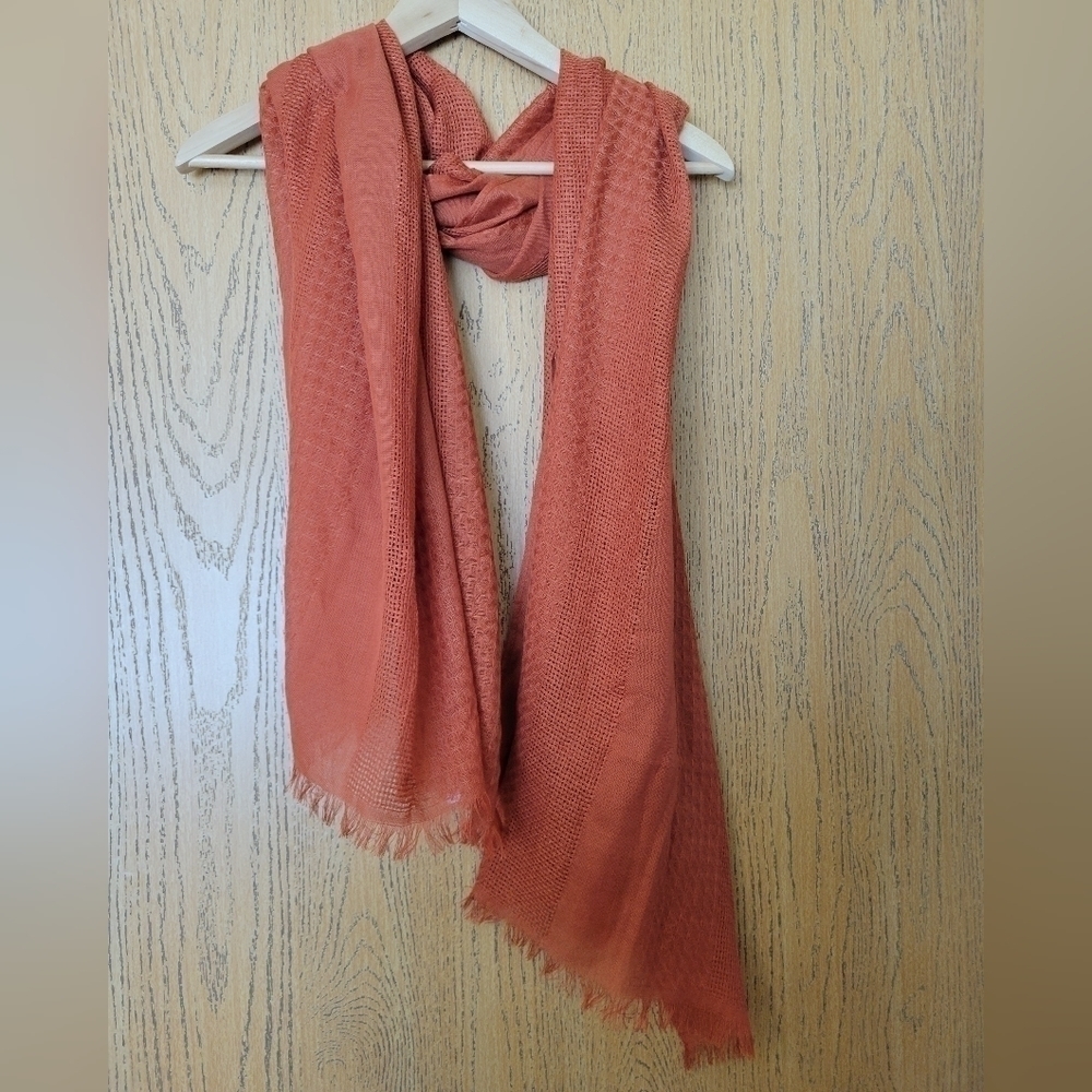 Burnt Orange waffle texture lightweight scarf
